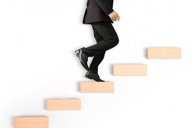 bir oyuncak merdiven adım iş kişi