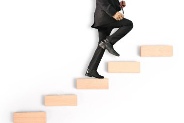 bir oyuncak merdiven adım iş kişi