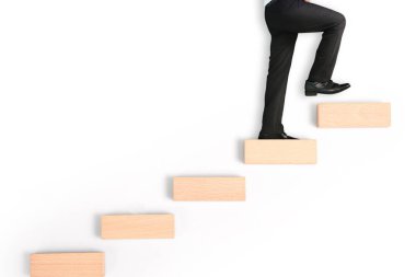 bir oyuncak merdiven adım iş kişi