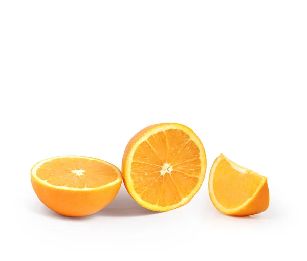 Owoce Pomarańcza Liśćmi Izolowanymi — Zdjęcie stockowe