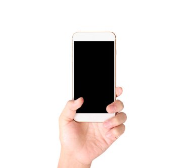  Adam akıllı telefonu tutuyor. 