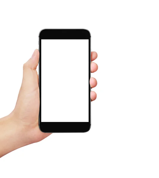  Adam akıllı telefonu tutuyor. 
