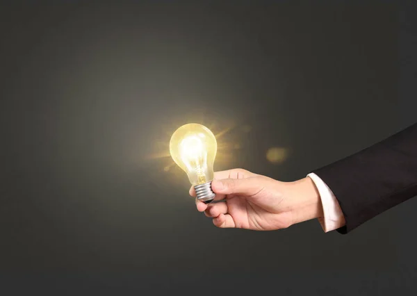 Holding Lightbulb Hand — Stock Photo, Image