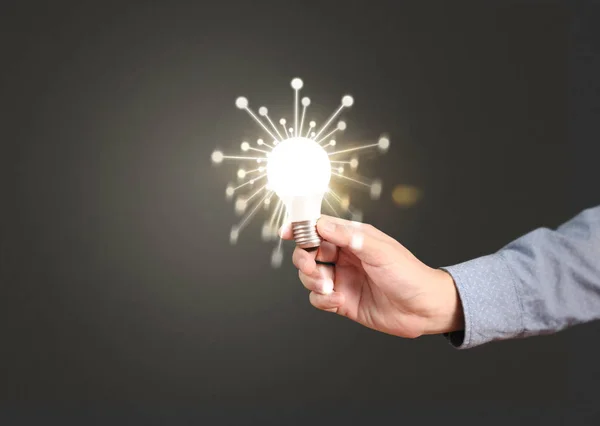 Holding Lightbulb Hand — Stock Photo, Image