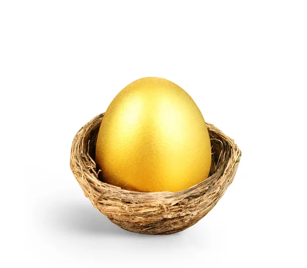 Золоте Пасхальне Яйце Ізольоване — стокове фото