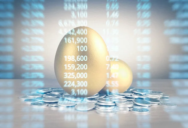 Conceito Estoque Investimento Ovos Ouro — Fotografia de Stock