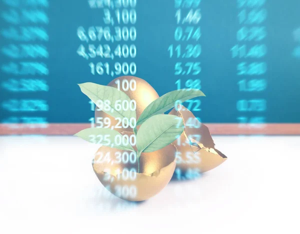 Investment Stock Concept Golden Eggs — Stock Photo, Image