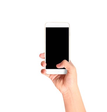 Bir elde ekran akıllı telefonuna dokun