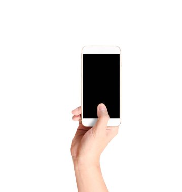 Bir elde ekran akıllı telefonuna dokun