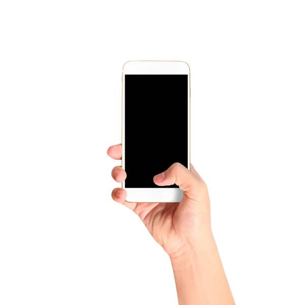 Pekskärm Smartphone Hand — Stockfoto