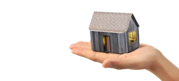 Haus Wohnstruktur in der Hand — Stockfoto