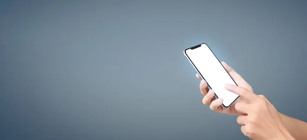 Om mână exploatație dispozitiv smartphone și ecran tactil — Fotografie, imagine de stoc