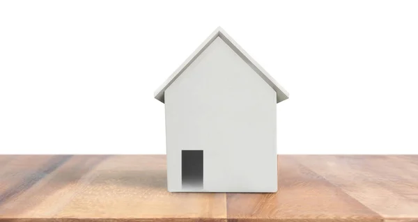 Dom Model na drewnianej przestrzeni.Dom, Mieszkanie i Nieruchomości c — Zdjęcie stockowe
