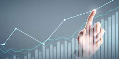 İş adamı grafik büyümesi ve grafik artışı