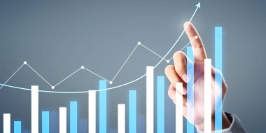 İş adamı grafik büyümesi ve grafik artışı
