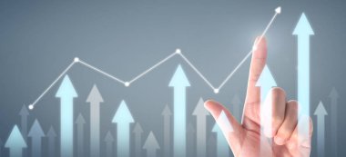 İş adamı grafik büyümesi ve grafik artışı