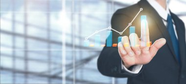 İş adamı grafik büyümesi ve grafik artışı
