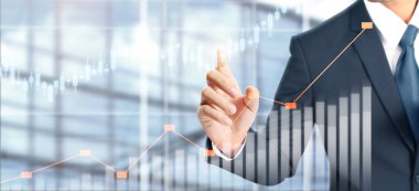 İş adamı grafik büyümesi ve grafik artışı