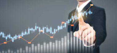 İş adamı grafik büyümesi ve grafik artışı