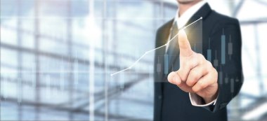 İş adamı grafik büyümesi ve grafik artışı