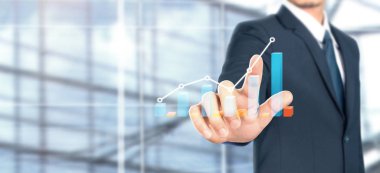 İş adamı grafik büyümesi ve grafik artışı