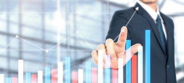 İş adamı grafik büyümesi ve grafik artışı