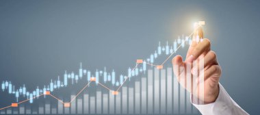 İş adamı grafik büyümesi ve grafik artışı