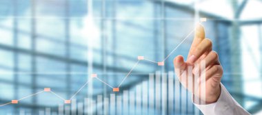 İş adamı grafik büyümesi ve grafik artışı
