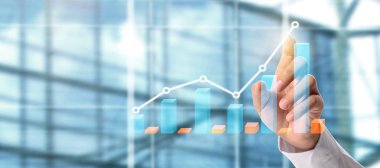 İş adamı grafik büyümesi ve grafik artışı