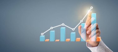 İş adamı grafik büyümesi ve grafik artışı