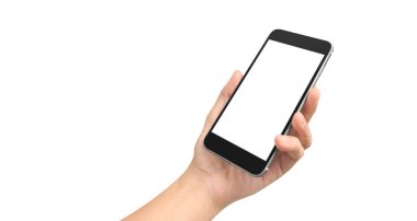 El ele tutuşan akıllı telefon aygıtı ve ekrana dokunma