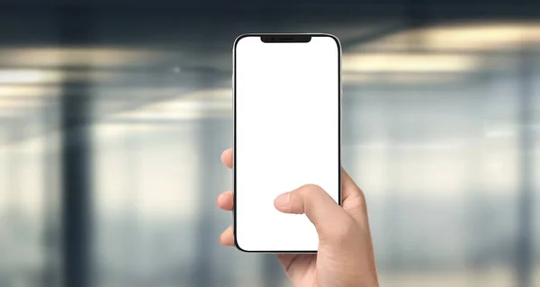 Tenuta Della Mano Dispositivo Smartphone Touch Screen — Foto Stock
