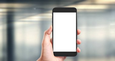 Cep telefonlarını, akıllı telefonu el aygıtlarında tut ve ekran teknolojisine dokun