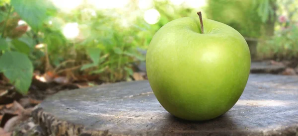 Perfect Fresh Green Apple Isolated Full Depth Field Clipping Path — Zdjęcie stockowe