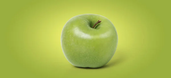 Parfait Pomme Verte Fraîche Isolée Profondeur Champ Complète Avec Chemin — Photo