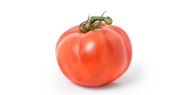 Tomate Avec Chemin Coupe Profondeur Totale Champ Isolé — Photo