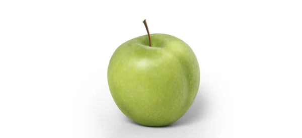 Perfect Fresh Green Apple Isolated Full Depth Field Clipping Path Stock Picture