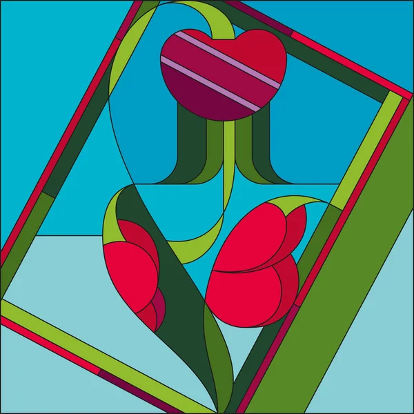 Art deco vektor barevné geometrické květinový vzor. Vzor barevného skla ve stylu Art deco. Abstraktní vzor. — Stockový vektor