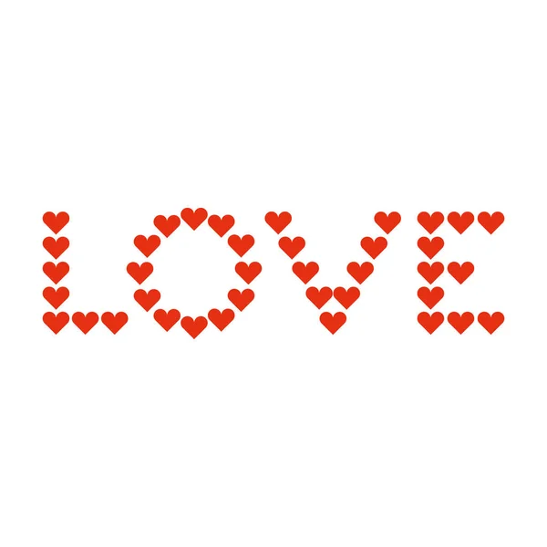 Miłość typografii. Serce typografii. Logotyp stwórczej miłości. Litery z serc. — Wektor stockowy