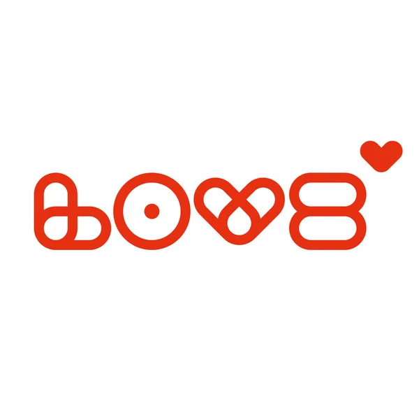 Tipografía de amor. Logotipo de amor creativo. Tipografía del corazón . — Vector de stock