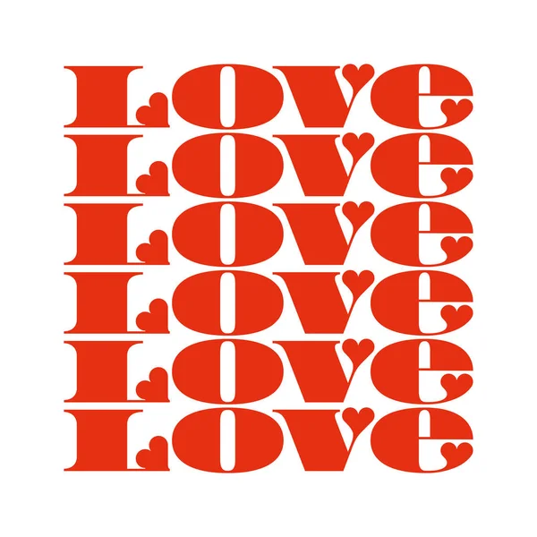 Amo la tipografia. Tipografia cardiaca. Logotipo dell'amore creativo. Lettere da cuori . — Vettoriale Stock