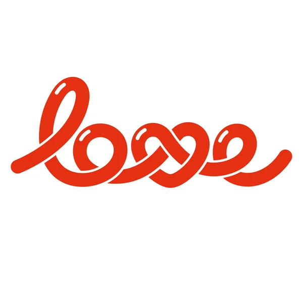 Tipografía de nudo de amor. Tipografía del nudo del corazón. Logotipo amor creativo . — Vector de stock