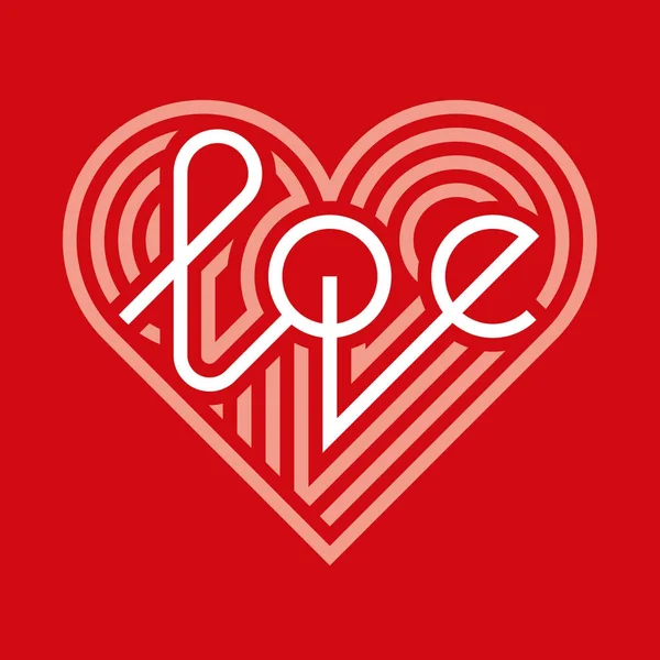 Tipografía de amor. Estilo Art deco. Logotipo de amor. Tipografía del corazón . — Vector de stock