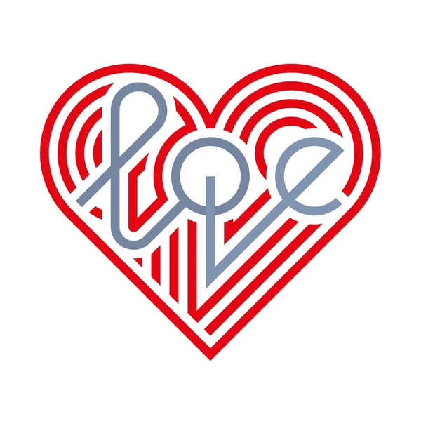 Tipografía de amor. Estilo Art deco. Logotipo de amor. Tipografía del corazón . — Vector de stock