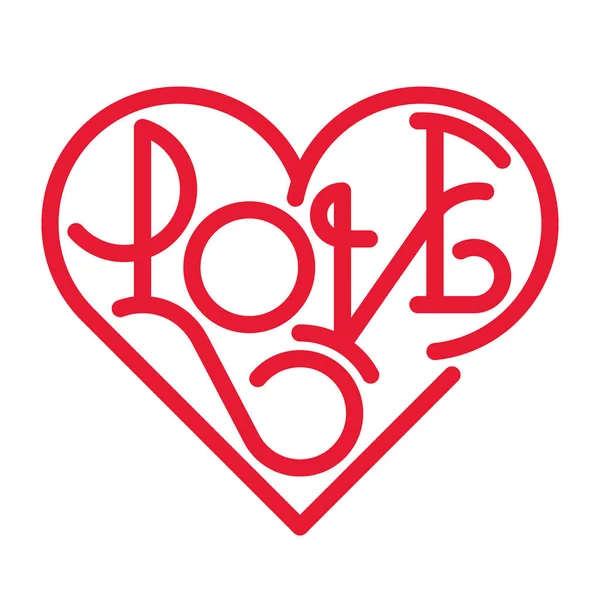 Amo la tipografia. Stile art deco. Un logotipo d'amore. Tipografia del cuore . — Vettoriale Stock