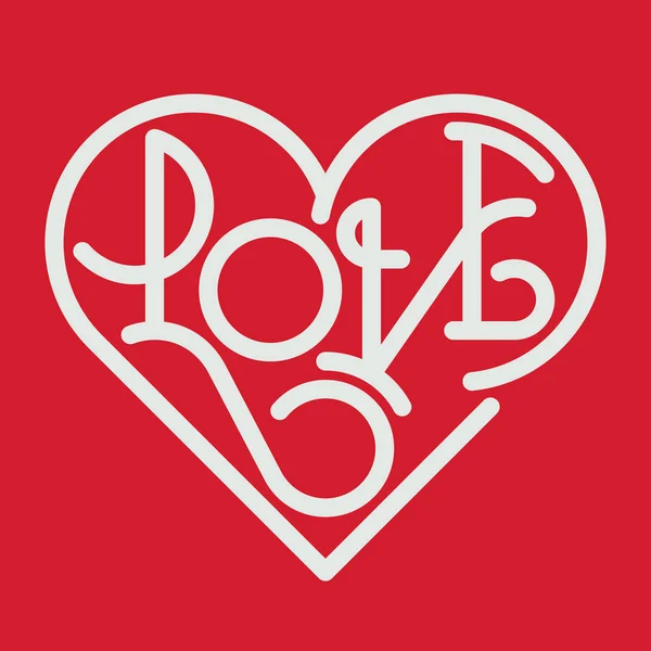 Amo la tipografia. Stile art deco. Un logotipo d'amore. Tipografia del cuore . — Vettoriale Stock
