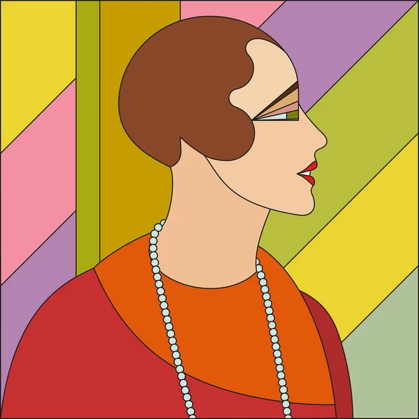 Wzór Modnych Kobiet Art Deco Wektor Kolorowy Wzór Geometryczny Art — Wektor stockowy