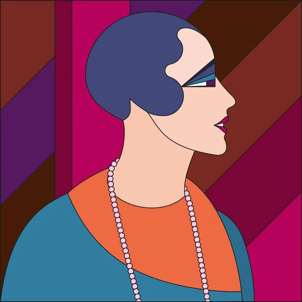 Μοντέρνες Γυναίκες Μοτίβο Art Deco Διάνυσμα Χρωματιστό Γεωμετρικό Μοτίβο Art — Διανυσματικό Αρχείο
