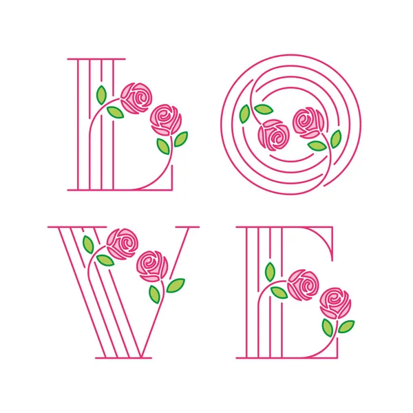 Amo Tipografia Amore Tappo Iniziale Berretto Anticaduta Logotipo Dell Amore — Vettoriale Stock
