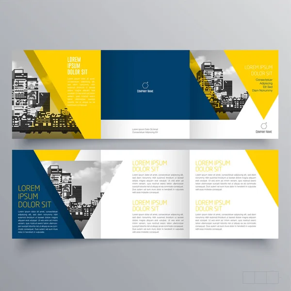 Brochureontwerp Brochure Sjabloon Creatieve Gevouwen Trend Brochure — Stockvector